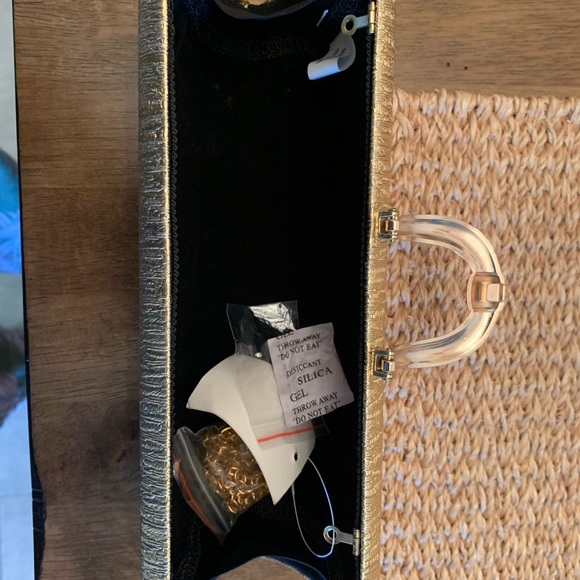 New beautiful party clutch purse golden stone - Picture 4 of 8